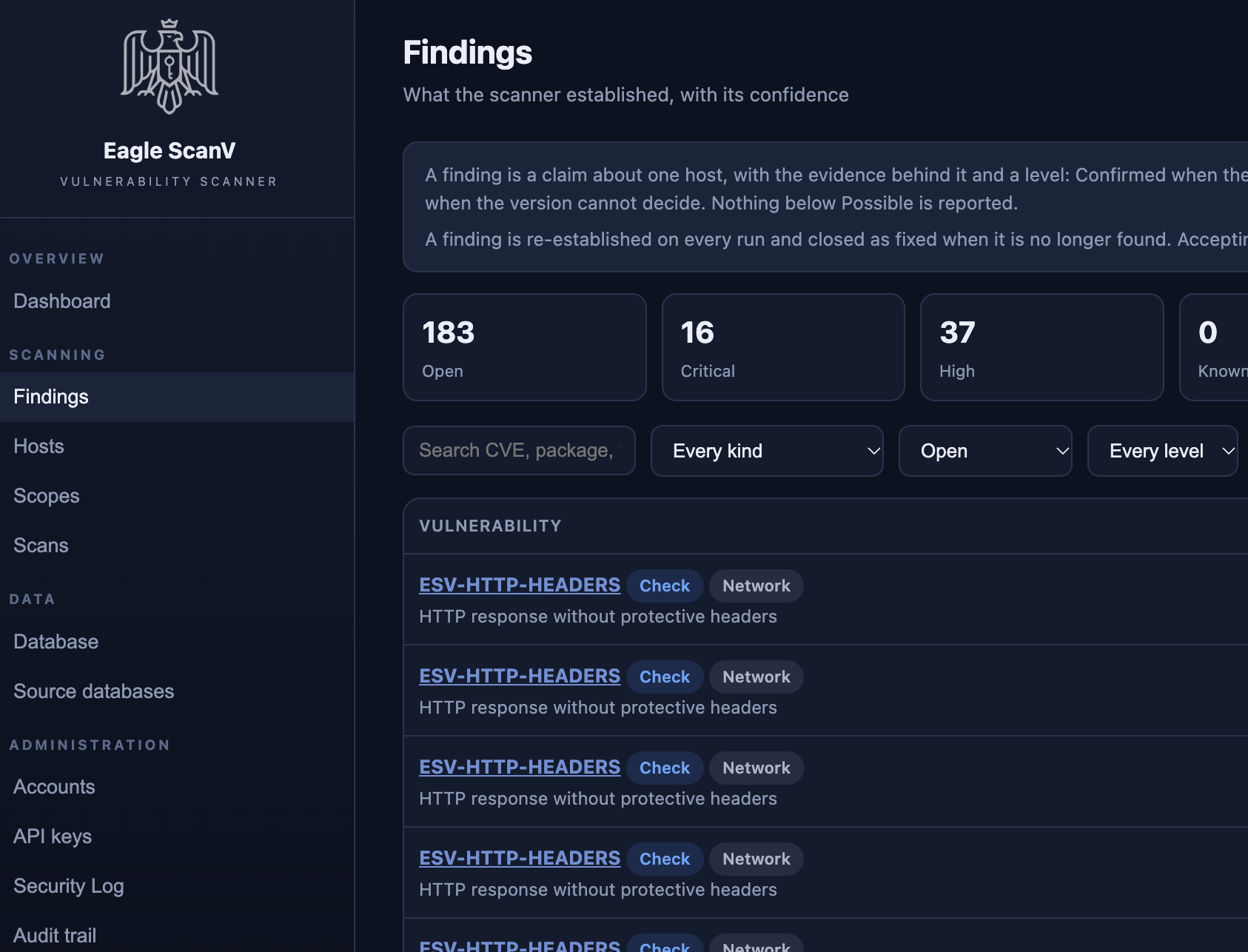 Eagle ScanV - Advanced Vulnerability Scanning
